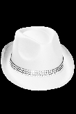 CAPPELLO POPSTAR CON BRILLANTINI BIANCO